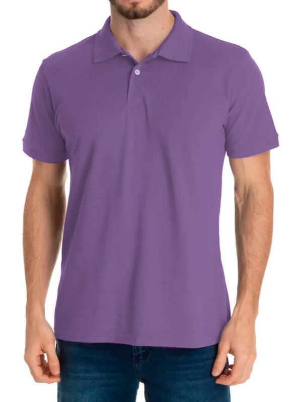 Camisa polo lilás lisa