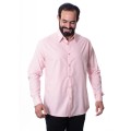 Camisa manga longa de linho misto rosa