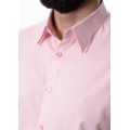 Camisa manga longa de linho misto rosa