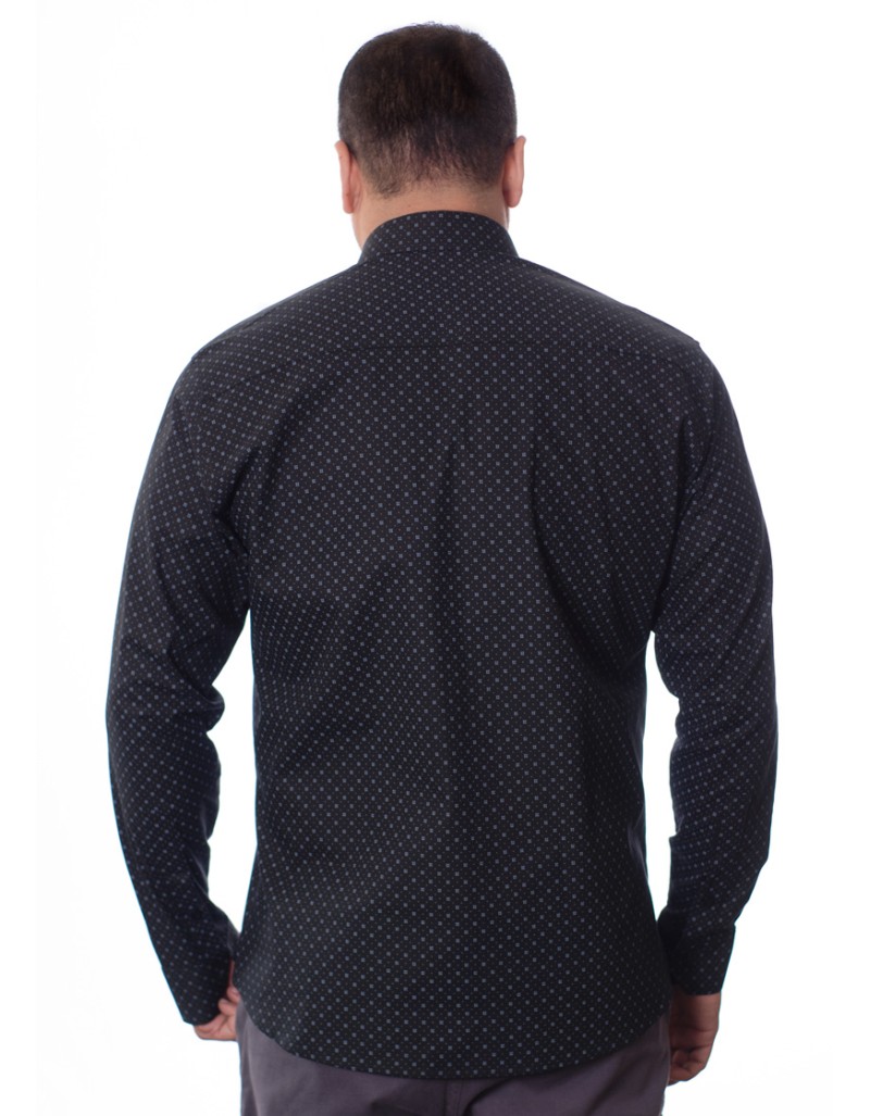 Camisa Masculina Preta Estampada