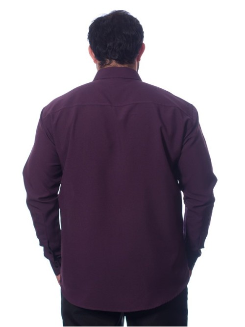 Camisa social roxa manga longa de microfibra Camisa social roxa manga longa de microfibra