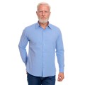 Camisa social azul colonial masculina de microfibra