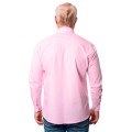 Camisa social masculina de microfibra manga longa, rosa claro