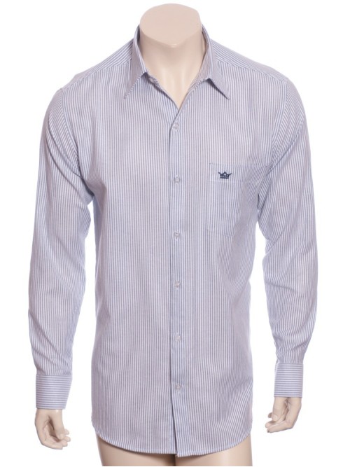 Camisa masculina listrada lilás de manga longa Camisa masculina listrada lilás de manga longa