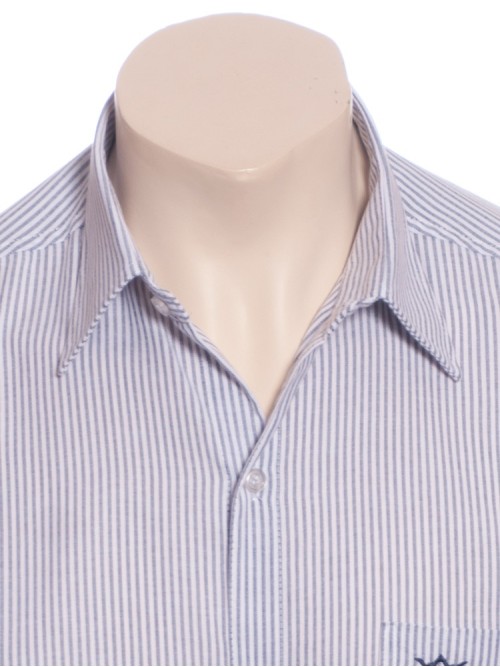 Camisa masculina listrada lilás de manga longa Camisa masculina listrada lilás de manga longa